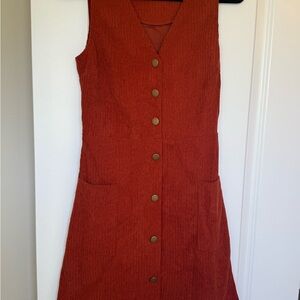 Rust Button-Down Dress